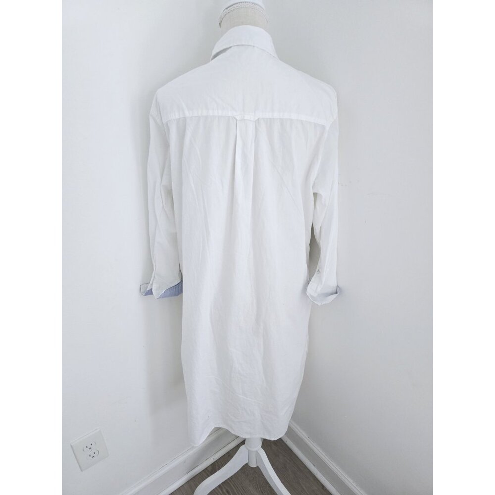 Mersea Essential Cotton Collar Long Sleeves Costal Relaxed White Shirt Dress M - Picture 9 of 12